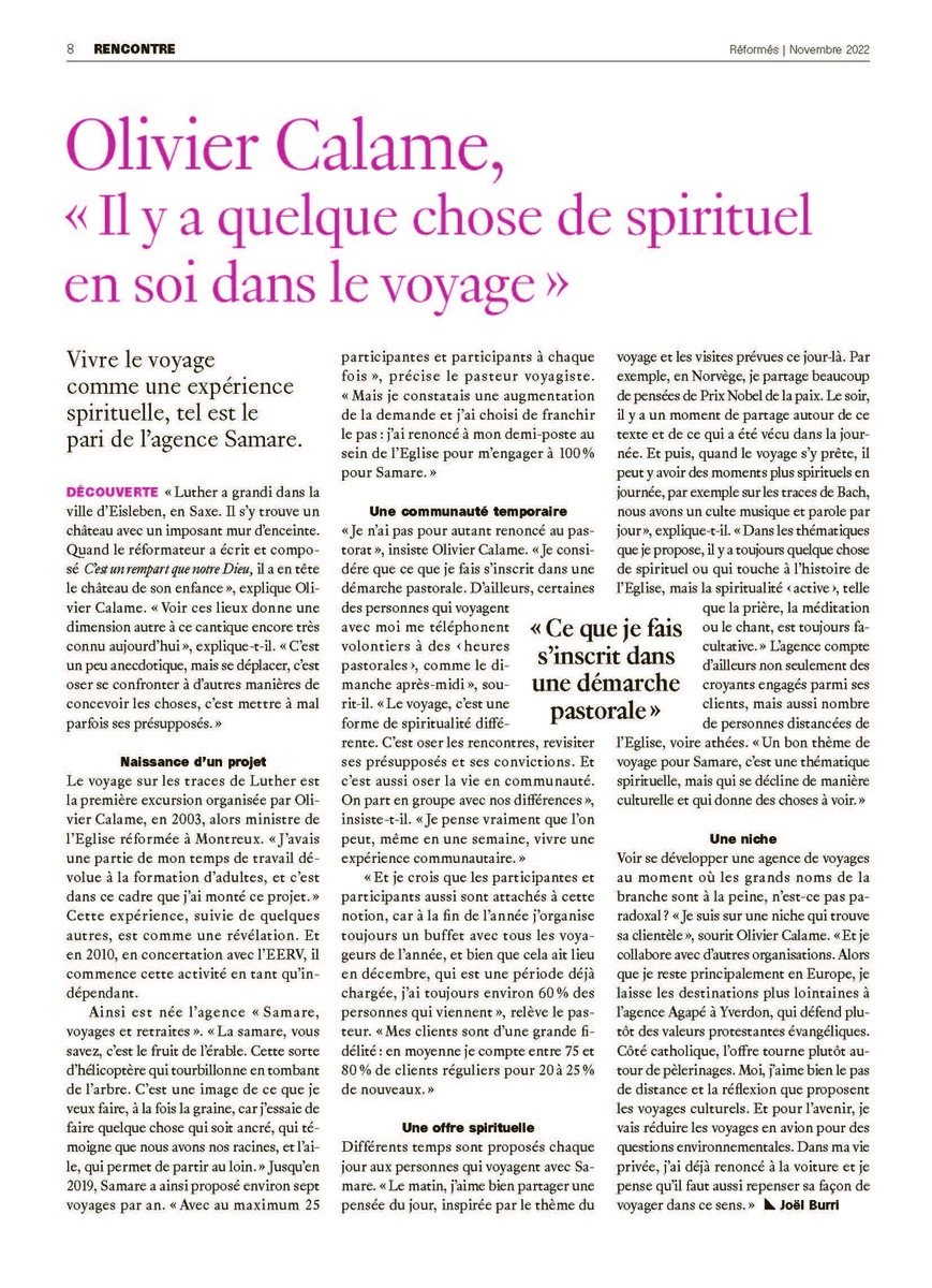 Réformés, novembre 2022, page 1